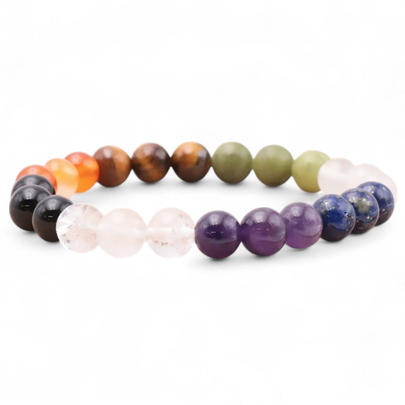 Bracelet 7 chakras modèle 5 A (boules 7-8mm)