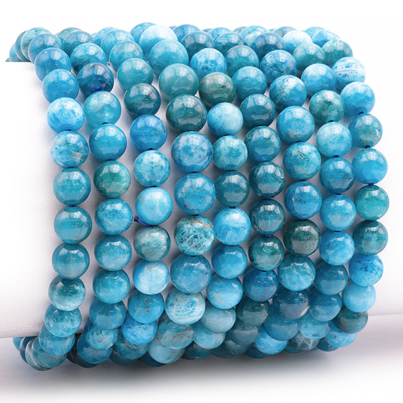Madagascar A+ blue apatite bracelet (7-8mm balls)
