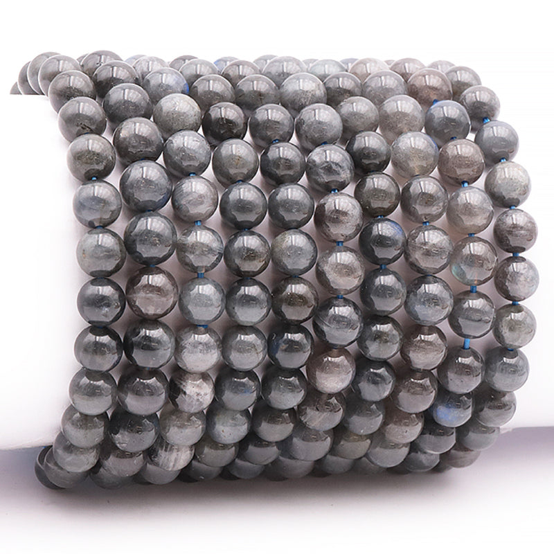 Pulsera labradorita negra Madagascar A (bolas 7-8mm)