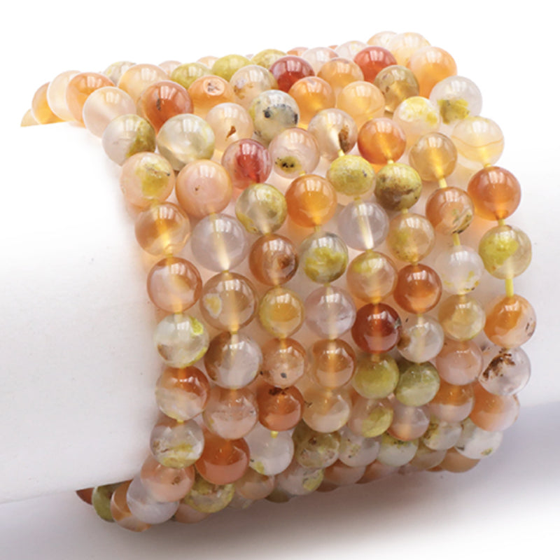 Bracelet agate de feu Mexique A+ (boules 8,5-9,5mm)