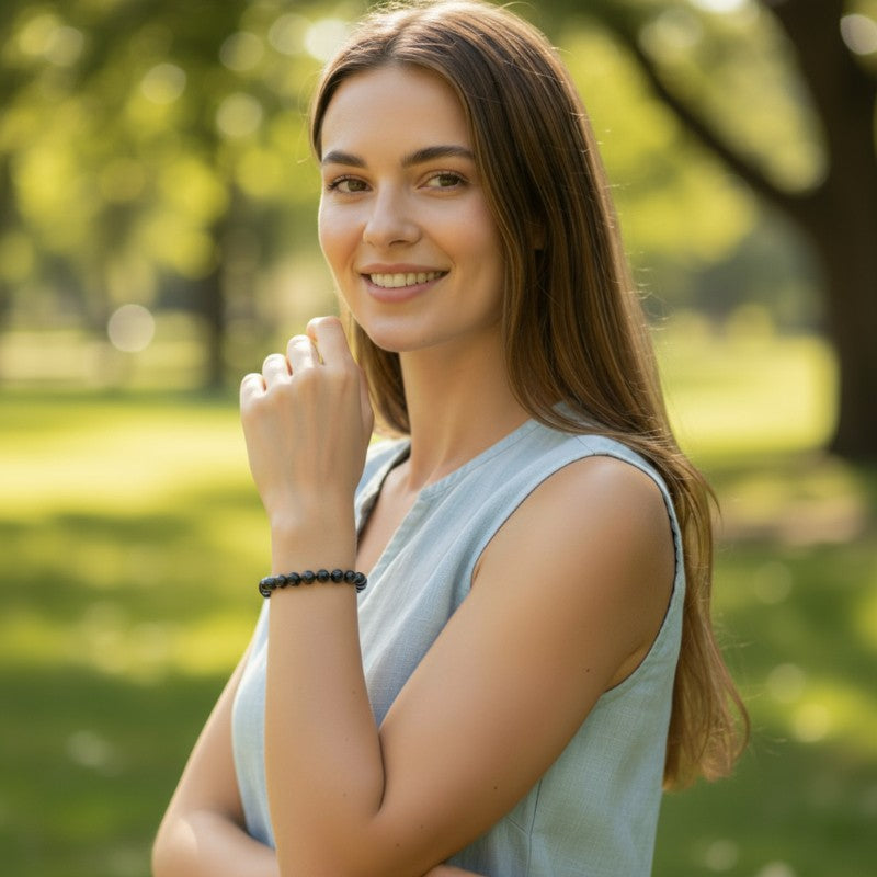 Indian agate bracelet A (5-6mm balls)