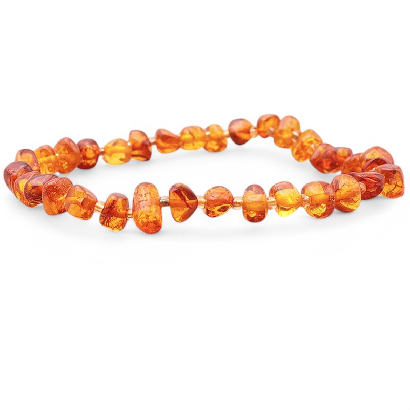 Pulsera de ámbar coñac de Lituania A (cuentas de 6-8 mm)