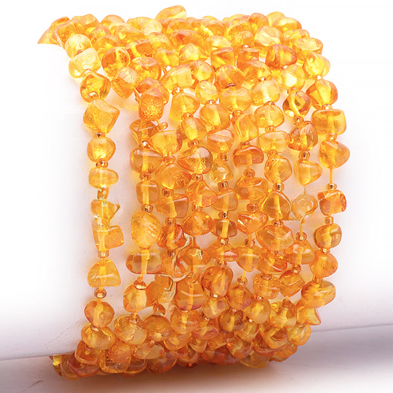 Bracelet ambre miel Lituanie A (forme naturelle 5-6mm)