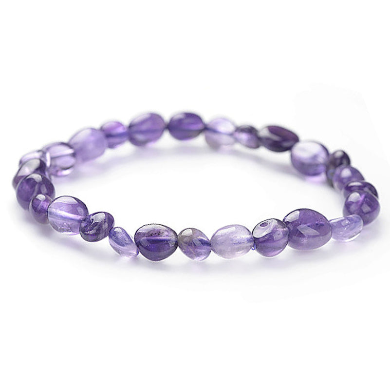 Pulsera de amatista Brasil AA (granos 5-7mm)