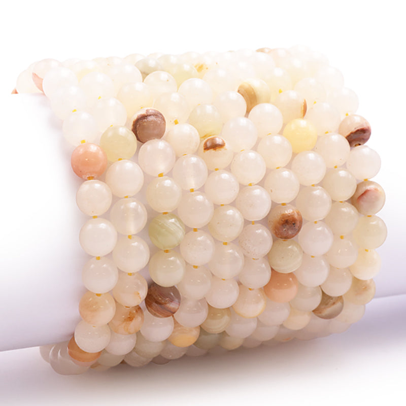 Peruvian aragonite bracelet A (7-8mm beads)