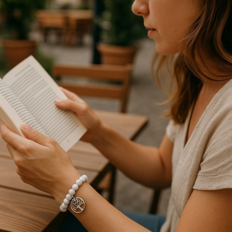 Bracelet arbre de vie howlite A (boules 7-8mm)