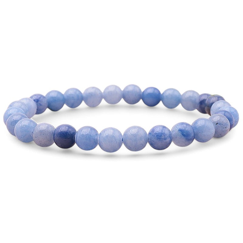 Bracelet quartz bleu ou aventurine bleue Brésil A (boules 5-6mm)