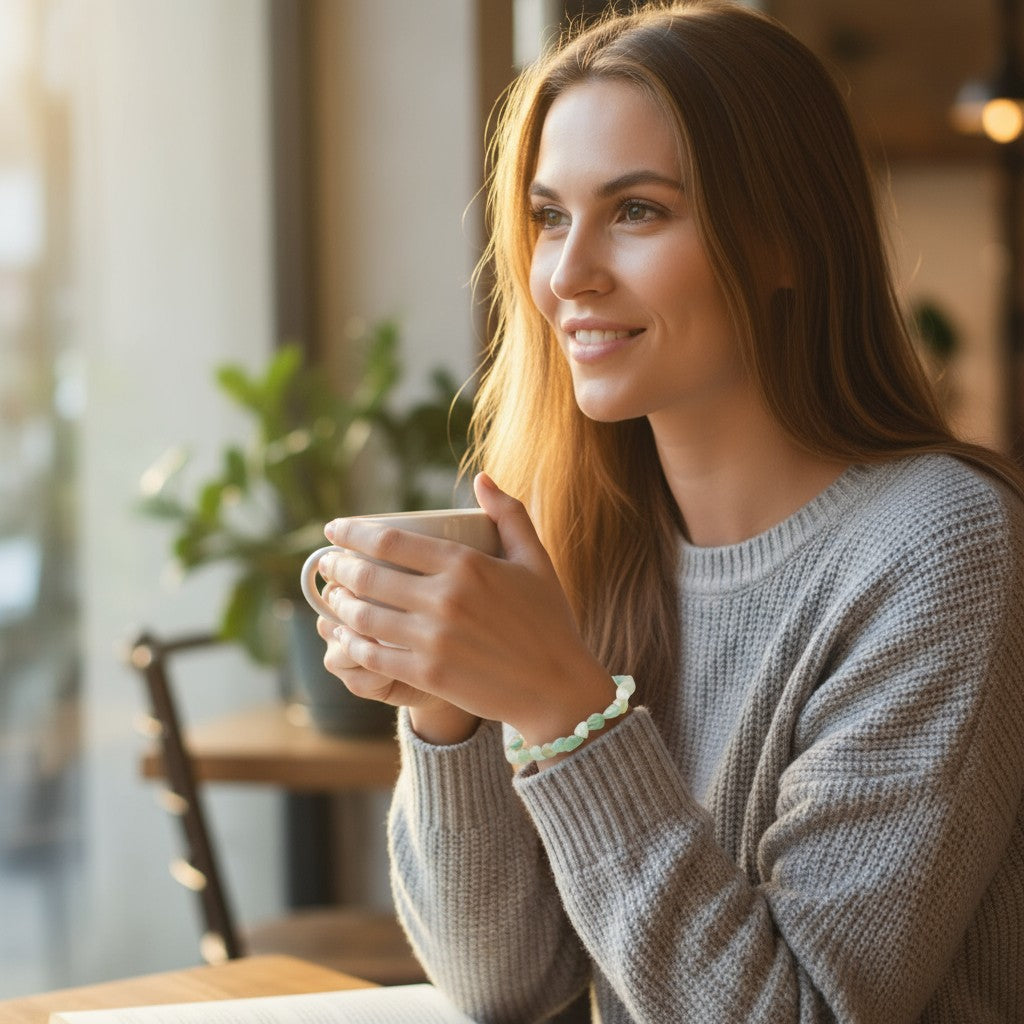 Brazil green aventurine bracelet With grains 5-7mm