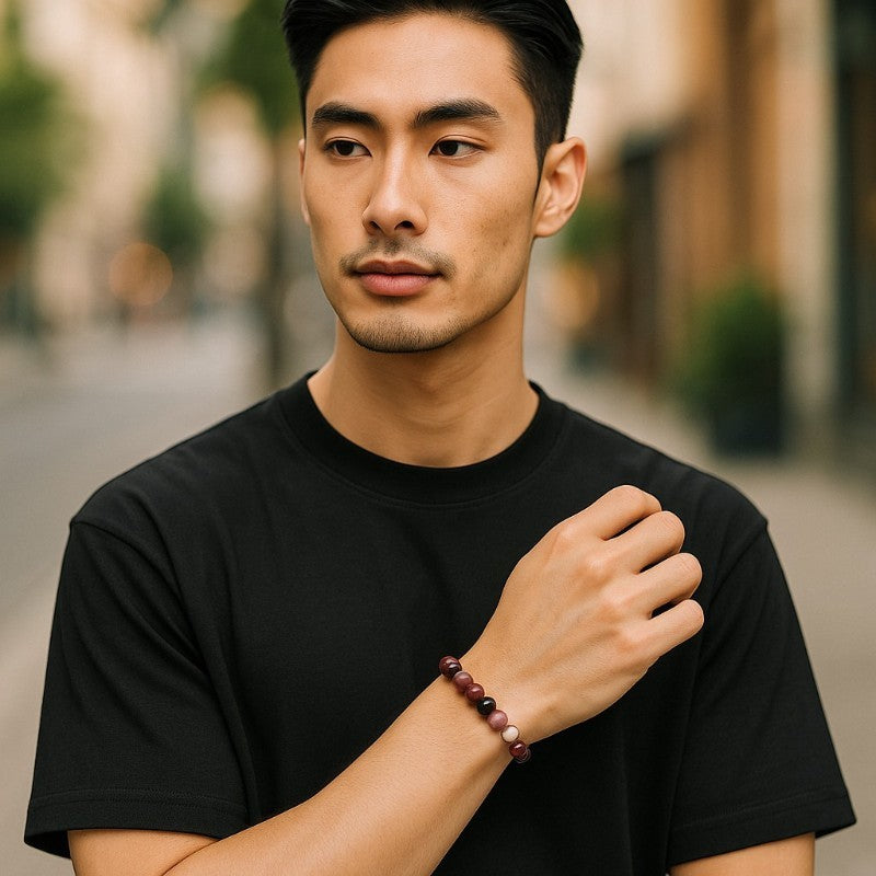 Bracelet tourmaline multicolore Brésil A (boules 7-8mm) - Taille L