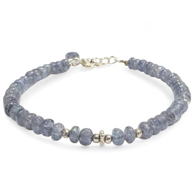 Pulsera extra de iolita de plata 925.