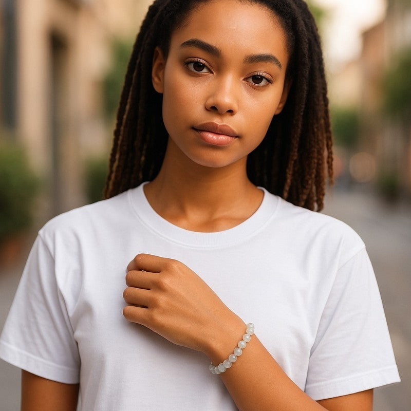 Pulsera de Labradorita Madagascar AA+ (bolas 7.5-8.5mm)