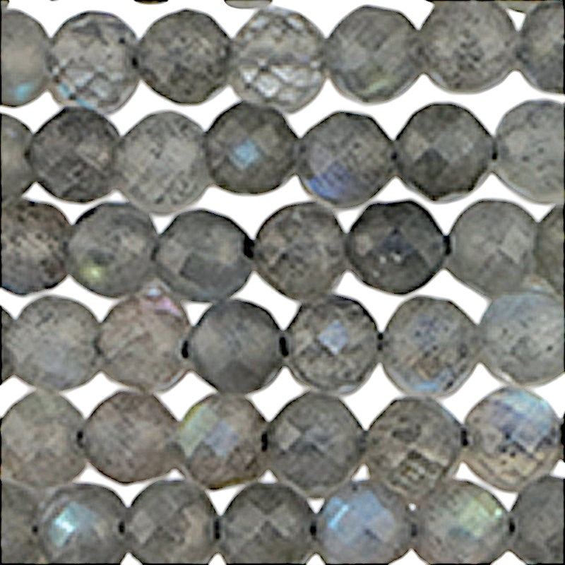 Pulsera de labradorita AA de Madagascar (cuentas facetadas de 3-4 mm)