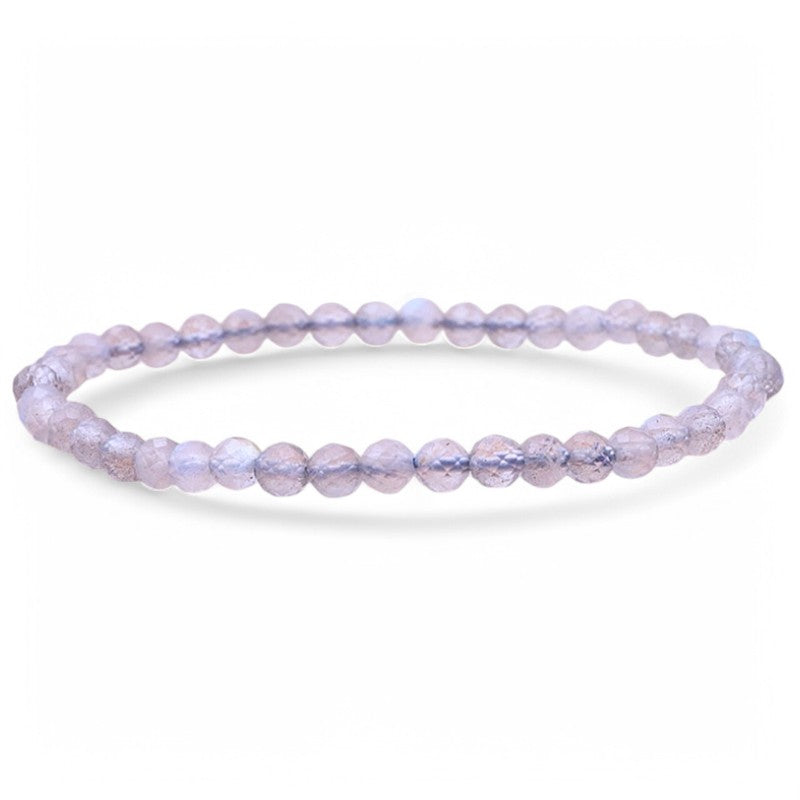 Pulsera de labradorita AA de Madagascar (cuentas facetadas de 3-4 mm)