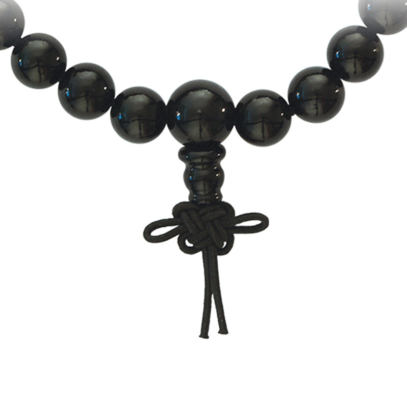 Bracelet tibétain onyx Brésil A Mâlâ (boules 7-8mm)