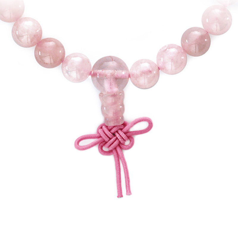 Pulsera de cuarzo rosa tibetano Brasil A Mâlâ (bolas de 7-8 mm)