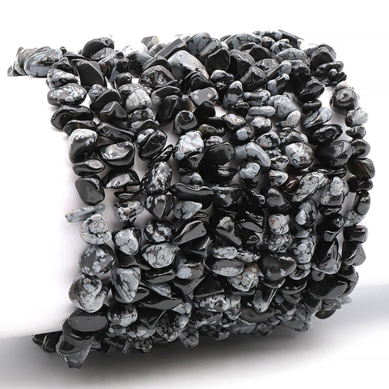 Pulsera de obsidiana nevada mexicana A (cuentas barrocas)