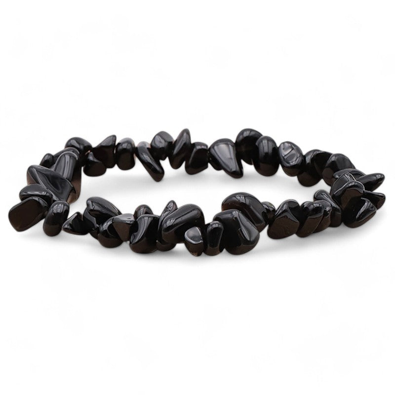 Pulsera de obsidiana negra México A (perlas barrocas)