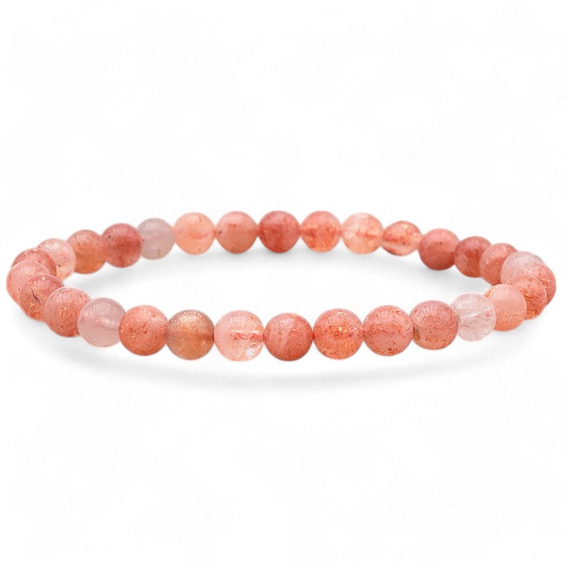 Bracelet pierre de soleil multicolore Inde AA (boules 5-6mm)