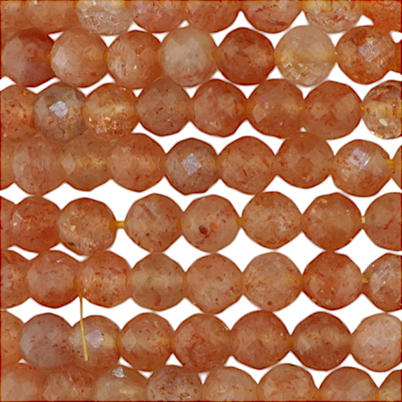 Bracelet pierre de soleil Inde A (perles facettées 3-4mm)