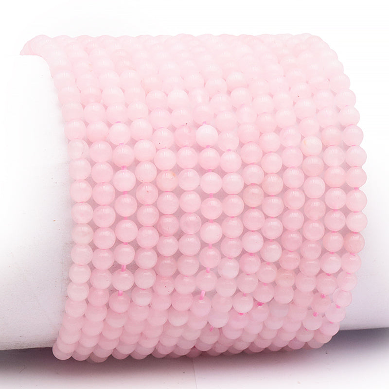 Brazil rose quartz bracelet A (3-4mm balls)