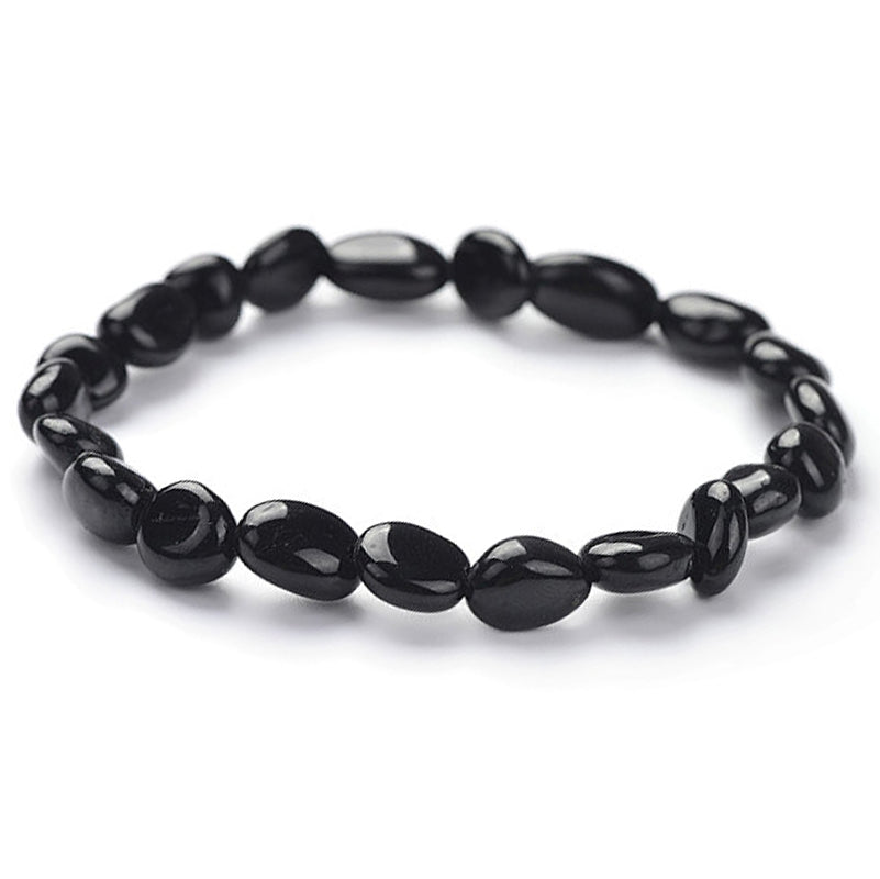 Bracelet tourmaline noire Brésil A (grains 5-7mm)