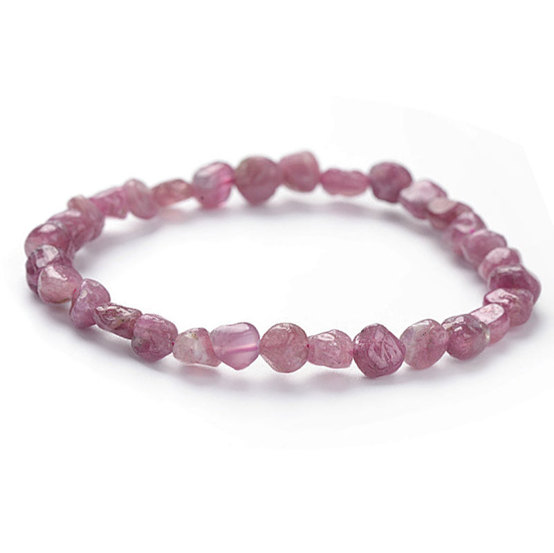 Pink tourmaline bracelet (rubelite) Brazil A (grains 5-7mm)