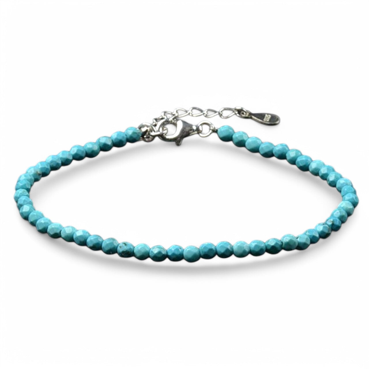 Turquoise bracelet faceted beads silver 925