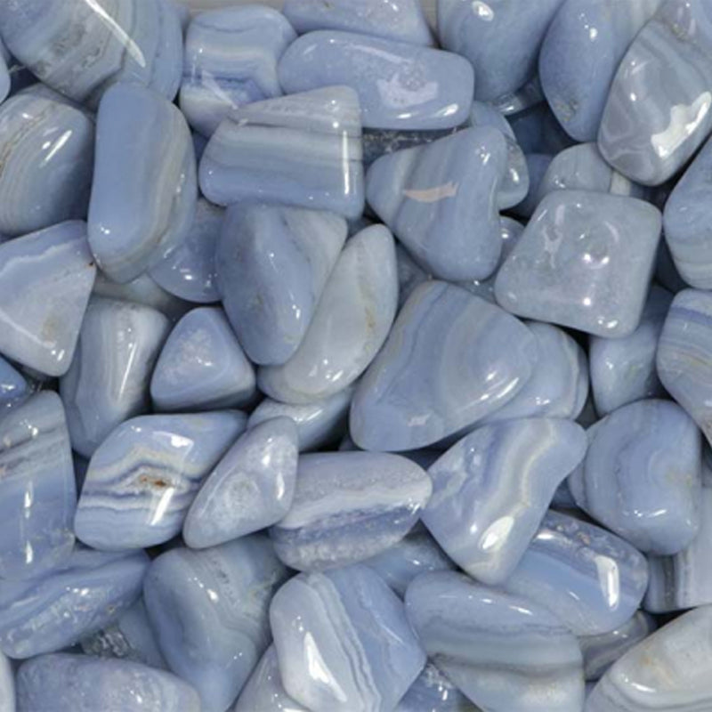 Calcédoine bleue Namibie A+ (pierre roulée)