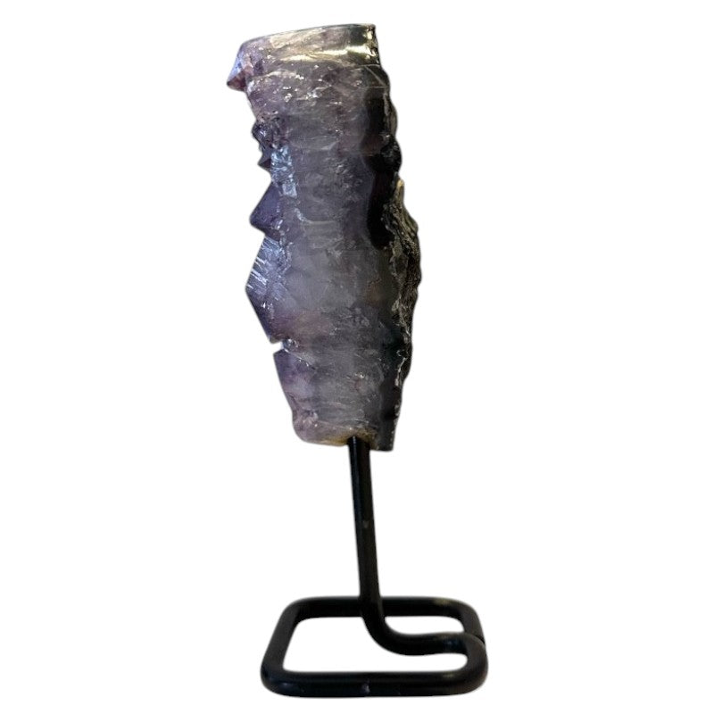 Coeur améthyste brute Brésil AA sur support métallique