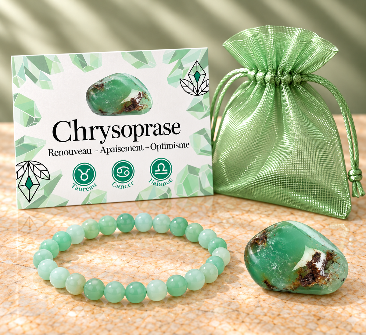 Pack "Printemps intérieur" Chrysoprase