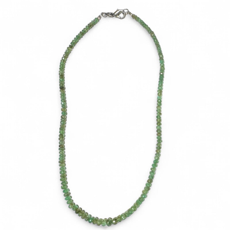Collier apatite verte Brésil AA (perles facettées) - 45cm