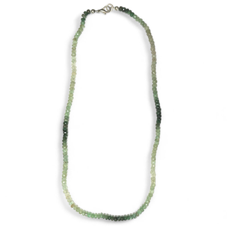 Collier Emeraude bicolore Brésil AA (perles facettées) - 46cm