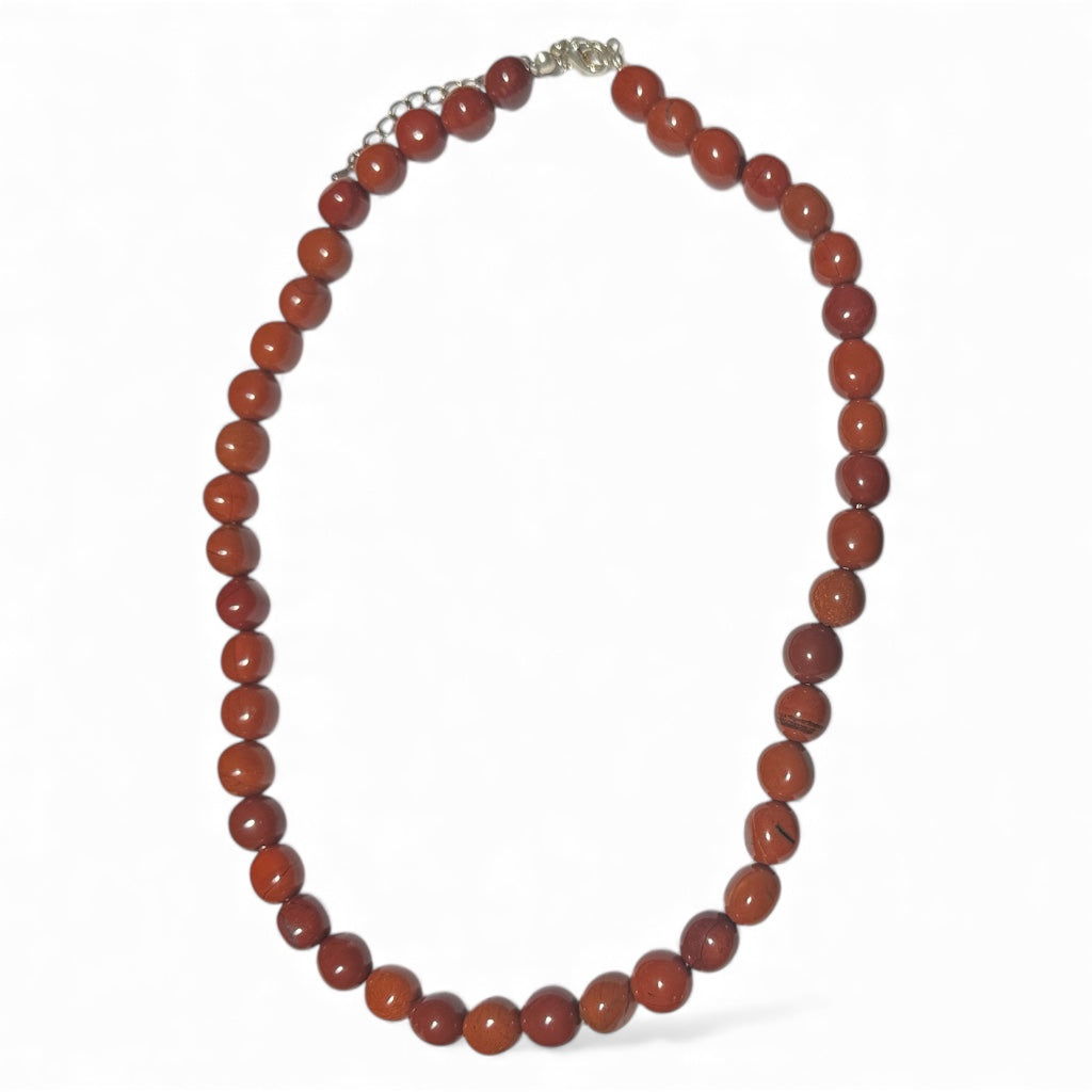 Collar jaspe rojo de Sudáfrica A (bolas de 8mm) - 45cm