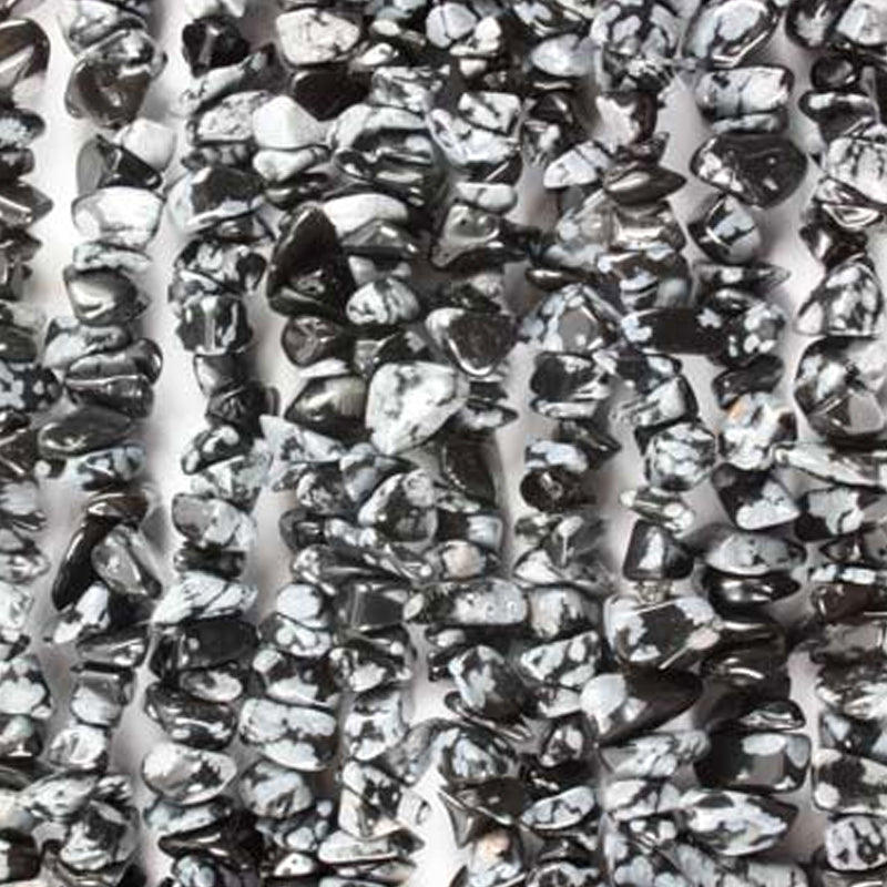 Snow obsidian necklace Mexico A (baroque pearls) - 45cm