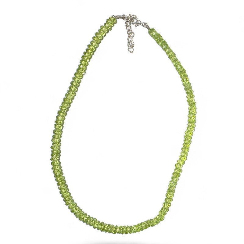 Peridot necklace India AA silver 925 - 45-50mm