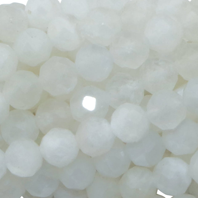 Collar piedra lunar arcoiris (peristerita) India cuentas facetadas 45cm