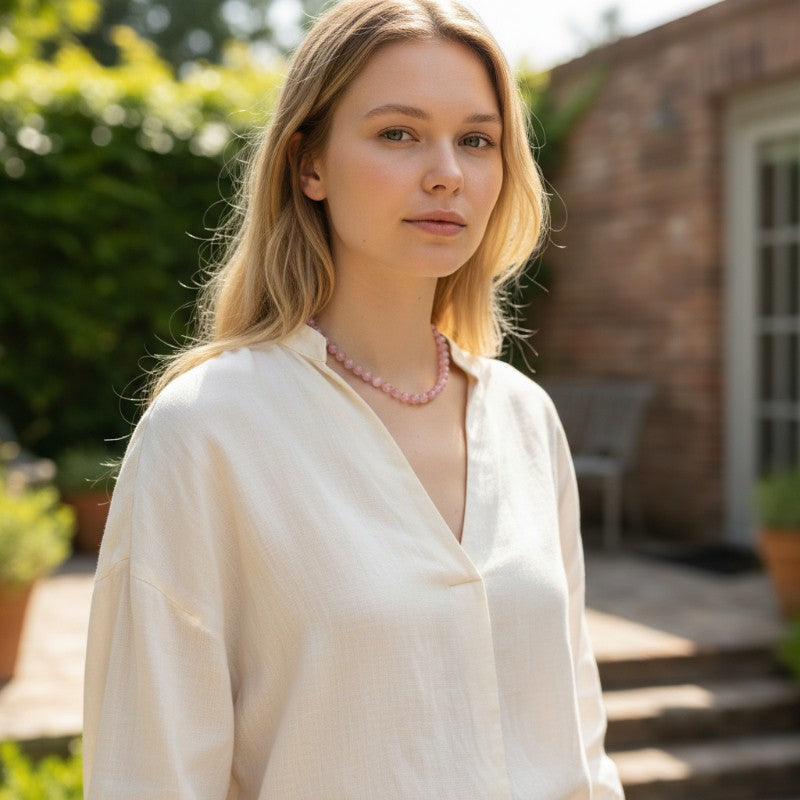 Collier rhodochrosite Pérou A (boules 7-8mm) - 45cm