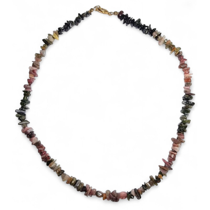 Collier tourmaline multicolore Brésil AA (perles baroques) - 45cm