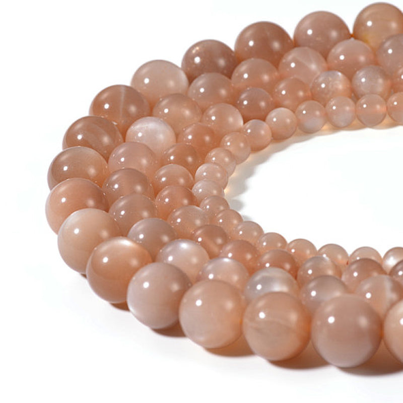 Orange pink moonstone thread India AA