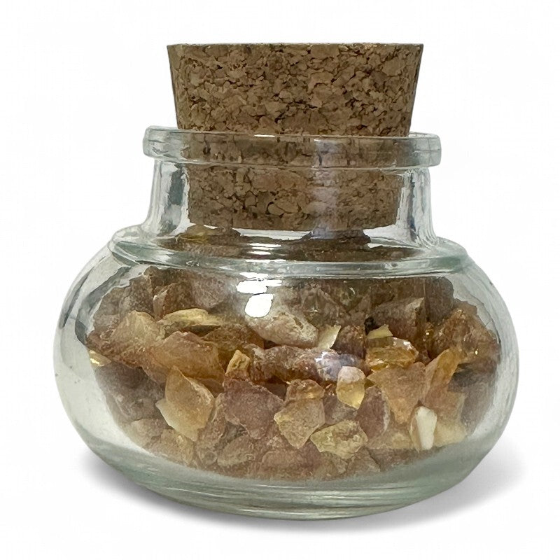 Flacon verre ambre Lituanie AA (mini-pierre brute XXS)