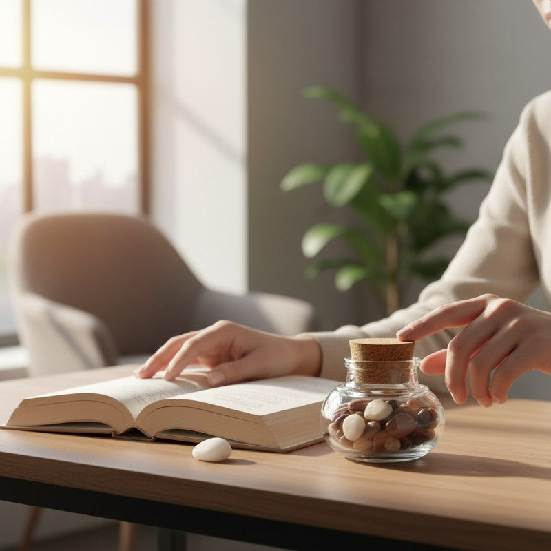 Flacon verre jaspe mokaite Australie AA (mini-pierre roulée XS)