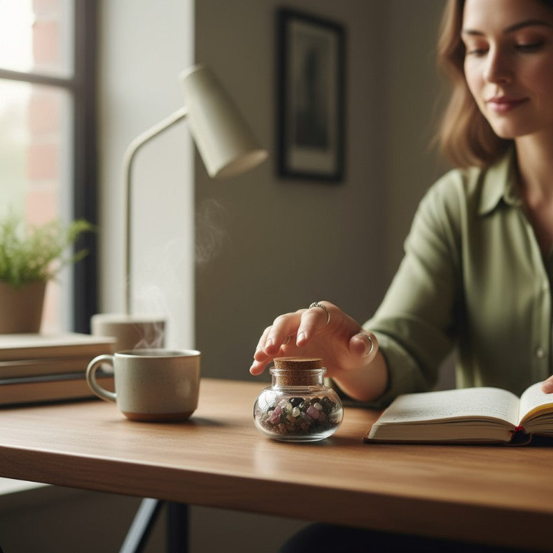 Flacon verre tourmaline multicolore Brésil AA (mini-pierre roulée XXS)