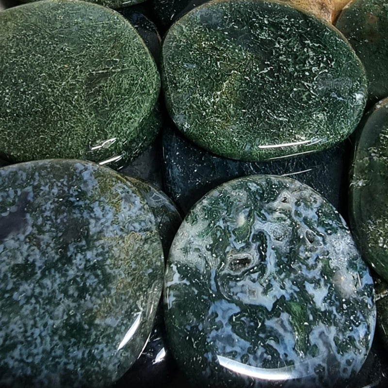 Moss agate pebble Brazil A