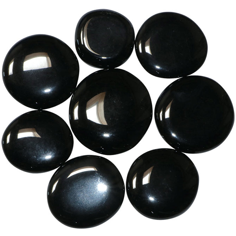 Black obsidian pebble Mexico A