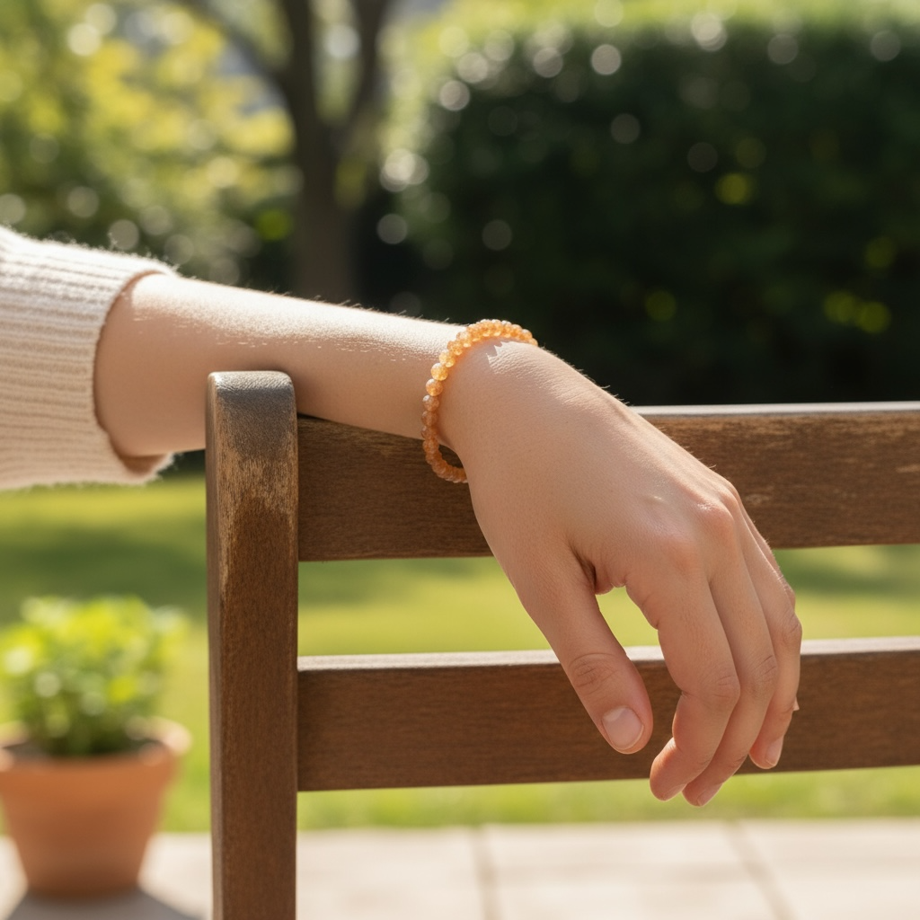 Bracelet pierre de soleil Inde A (perles facettées 3-4mm)