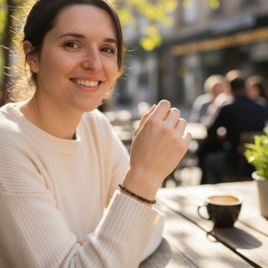 Bracelet oeil de tigre Afrique du Sud A (boules de 3-4mm)