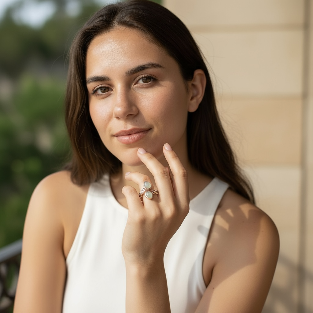 Bague réglable Aigue-Marine Brésil AA argent 925