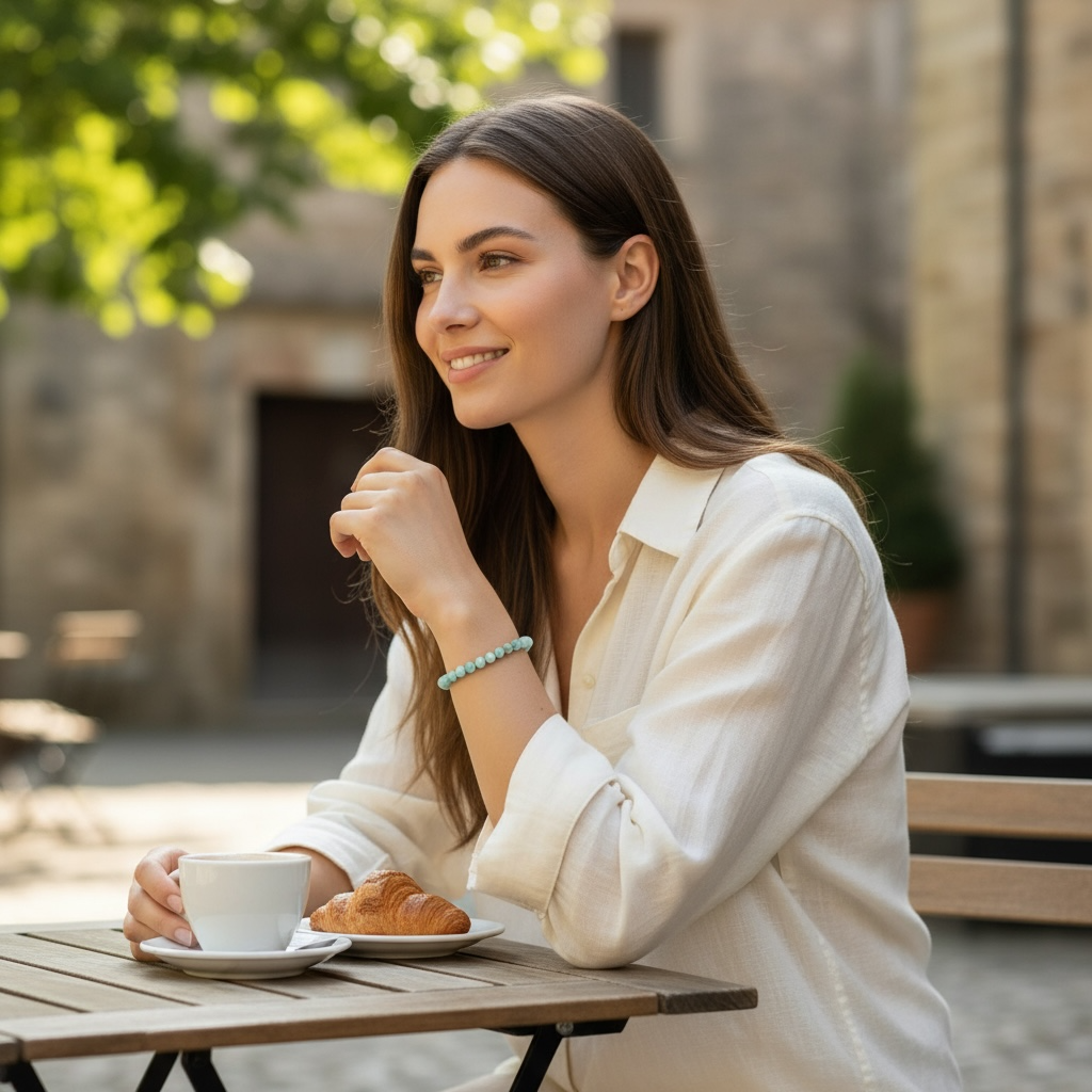 Turquoise bracelet Peru A (3-4mm balls)