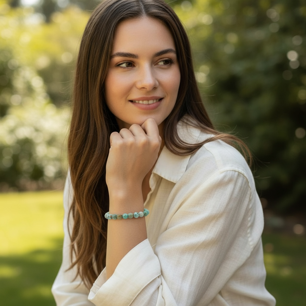 Turquoise bracelet Peru A (5-6mm balls)