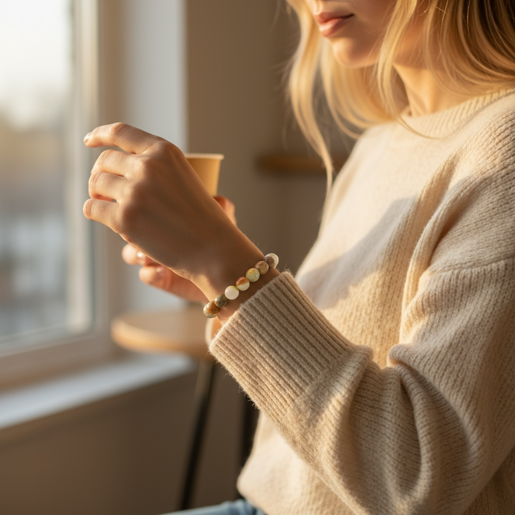 Mexican fire agate bracelet A+ (9.5-10.5mm balls)